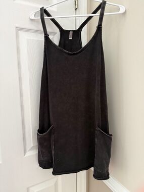 Free People Black Sleeveless Pocket Tunic Dress